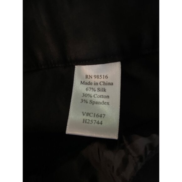 Black Silk Blend Tailored Pants Size 12 Modern Style With Comfort Waistband & Po - Picture 5 of 12